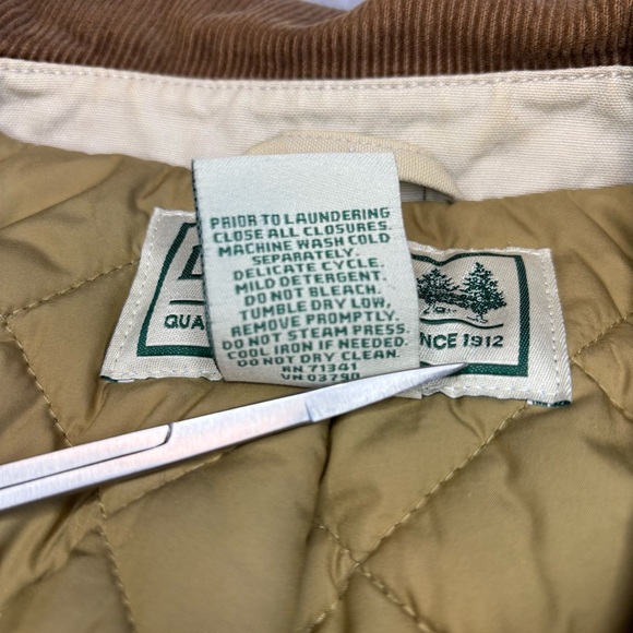 LL Bean Women’s Barn Coat Insulated Field Jacket Thinsulate Tan XL Reg Country - Picture 14 of 15